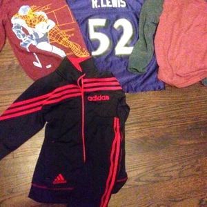 Adidas jacket two long sleeve shirts and Ravens